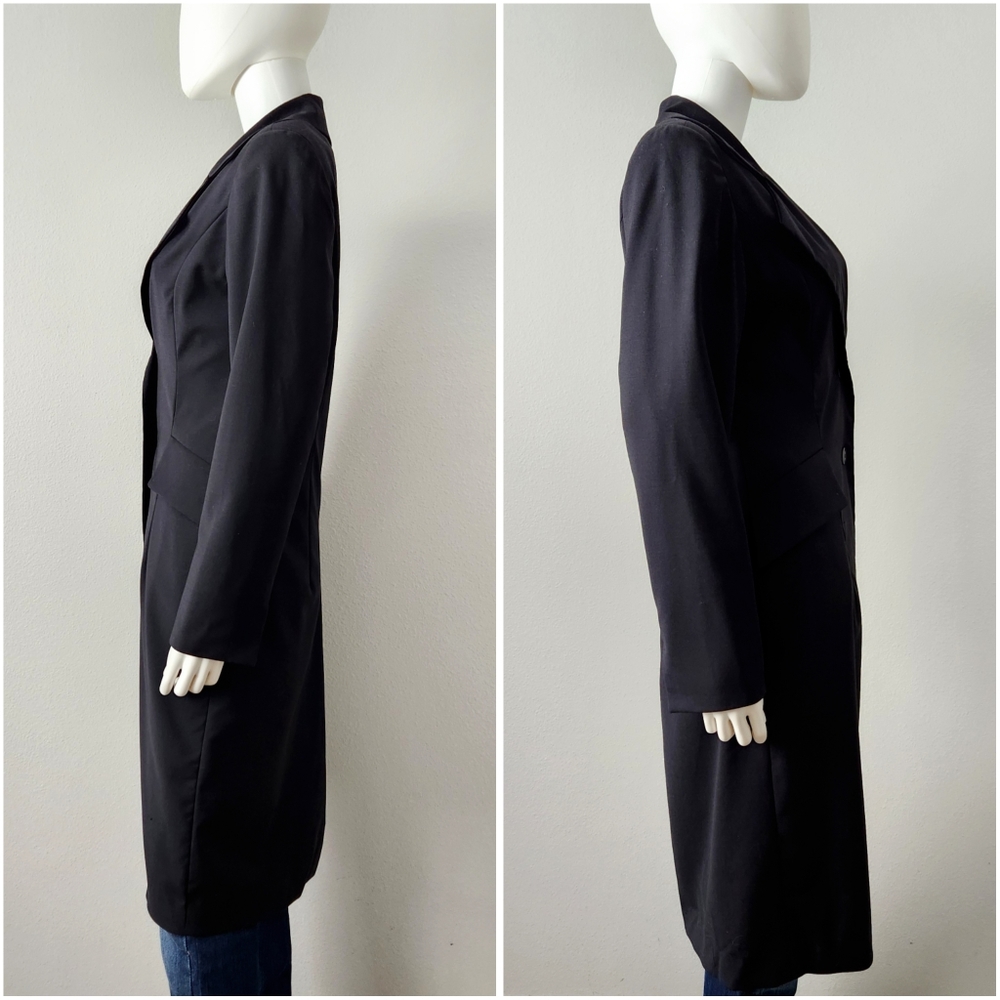 Nicowa Sleek & Lightweight Black Jacket Silky Pink Lining Sexy & Fitted Size 4 - Picture 4 of 16